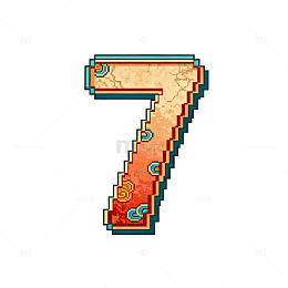 像素风格数字7图案设计素材