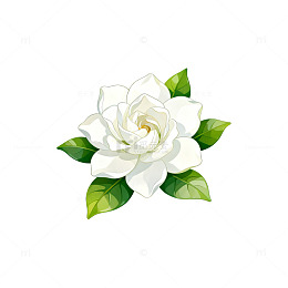 插画风格栀子花矢量图案