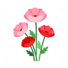 简约风格花卉插画设计元素