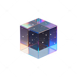 透明立方体光影效果图像