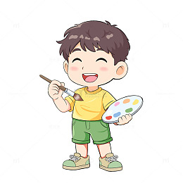 卡通画画男孩儿童绘画兴趣班