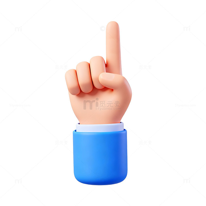 卡通手指指示矢量图