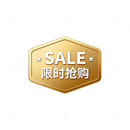 金色限时抢购促销标签