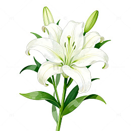 百合花手绘插画