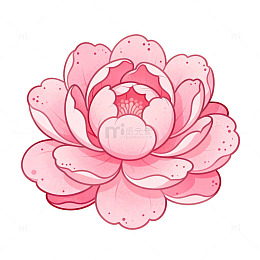 粉莲花手绘插画设计素材