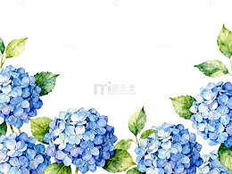 水彩绣球花装饰图案设计
