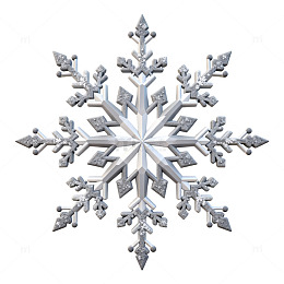 银质立体雪花装饰设计素材
