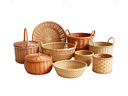 编织篮工艺品展示