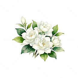 水彩栀子花插画素材