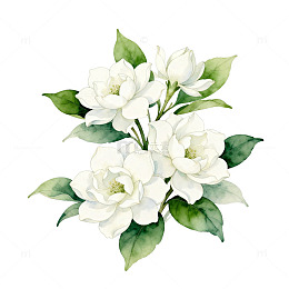 清新白花香槟花矢量插画