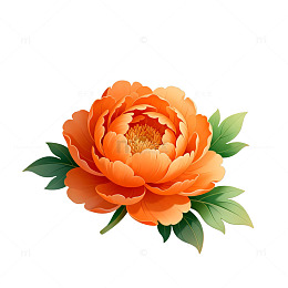 牡丹插画装饰图案设计元素