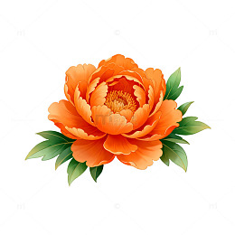 牡丹花卉插画素材