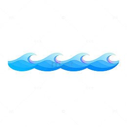 简约风格海浪图标设计元素