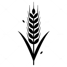 简约黑白麦穗图案设计元素
