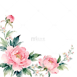 水彩花卉装饰图案设计素材