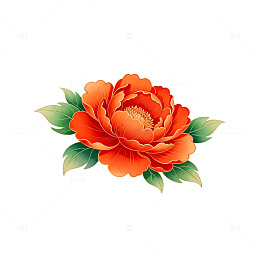 牡丹花卉插画设计元素