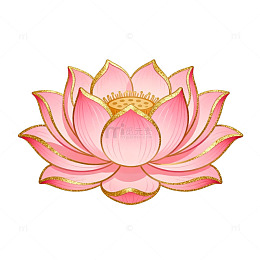 粉色莲花卡通装饰图案