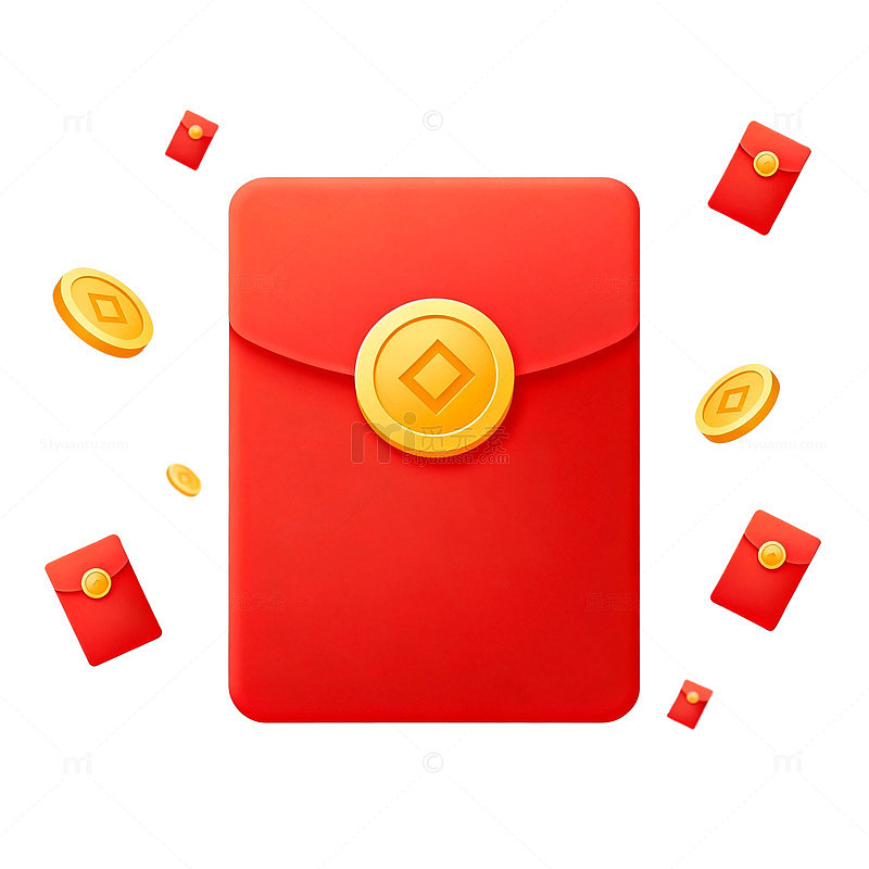 红包金币装饰图案设计元素