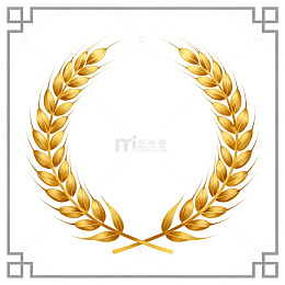 金色麦穗奖牌设计元素