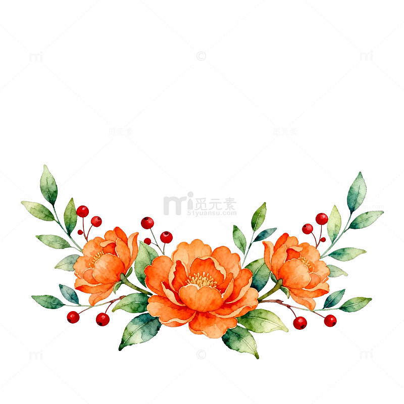 水彩花卉装饰图案
