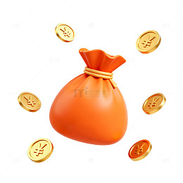 财富袋金币卡通图案设计元素