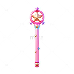 魔法棒动漫风格粉色魔法道具