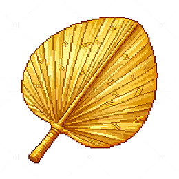 像素风金黄色树叶插画元素