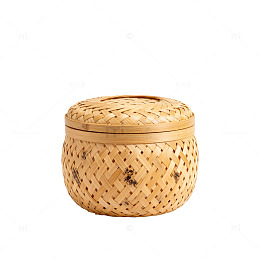 竹编圆盒工艺品