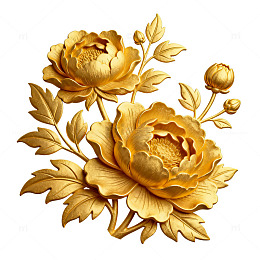 金色牡丹图案装饰画
