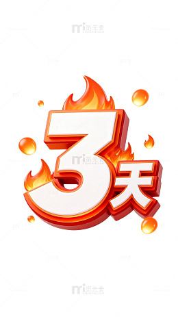 火焰风格倒计时数字设计素材