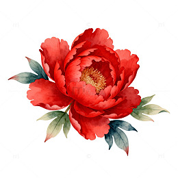 水彩牡丹花插画设计素材
