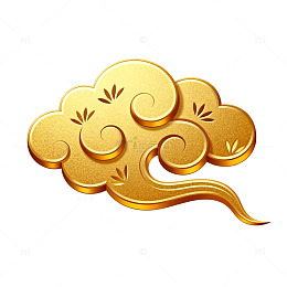 金色祥云图案设计元素