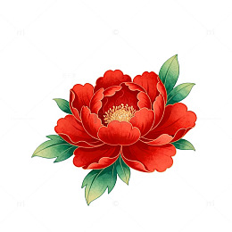 中国风牡丹插画元素