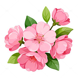 粉色樱花矢量插画素材