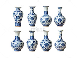 青花瓷花瓶图案装饰素材