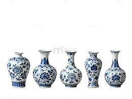 青花瓷花瓶装饰图案设计素材