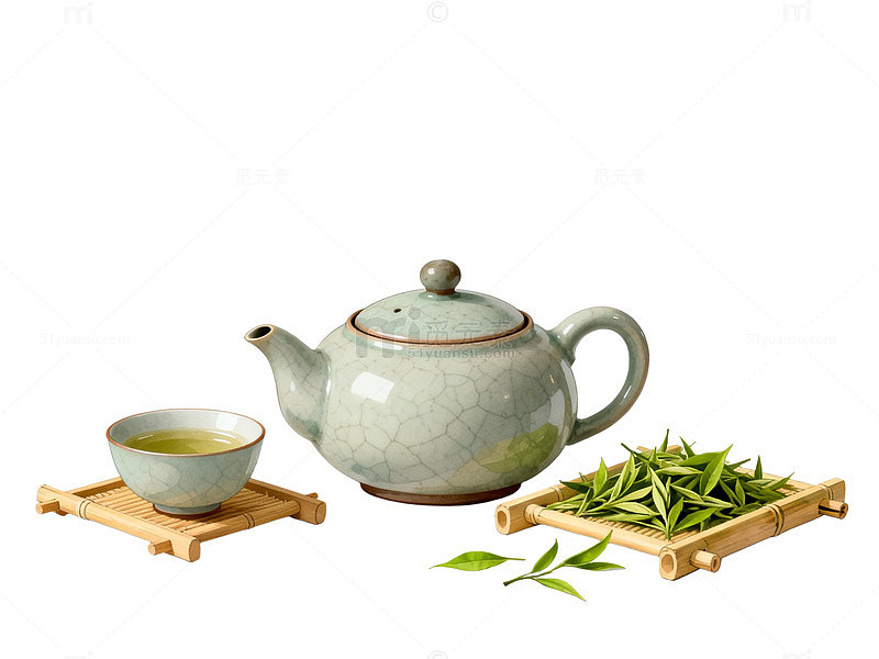 中国风茶具插画