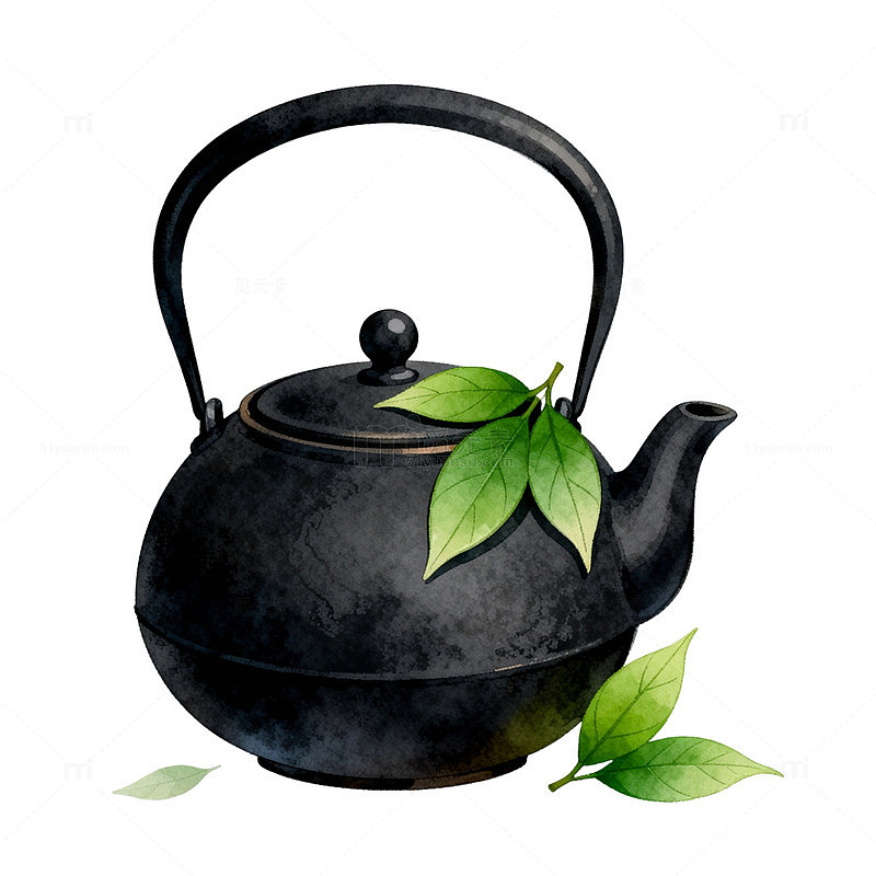 水墨茶壶插画