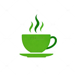 绿色简约咖啡杯图标