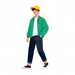 卡通风格年轻男子形象设计素材