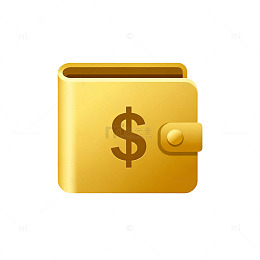 金色钱包图标