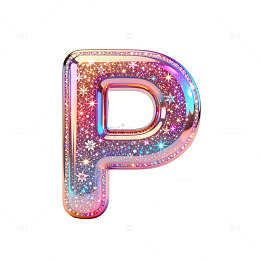 闪光梦幻字母P设计元素