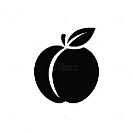 黑白简约桃子图标矢量设计元素
