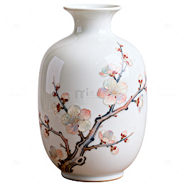陶瓷花瓶樱花图案装饰摆件