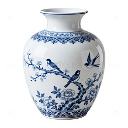青花瓷花瓶图案设计素材