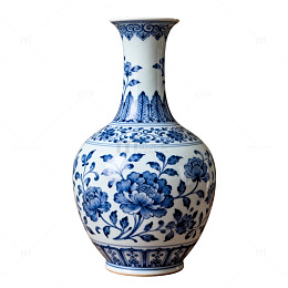 青花瓷花瓶装饰图案设计素材
