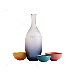简约陶瓷器皿静物设计素材