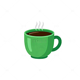 卡通热咖啡杯设计元素
