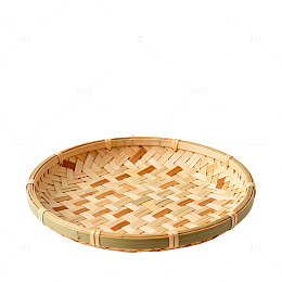 竹编圆形盘子工艺品