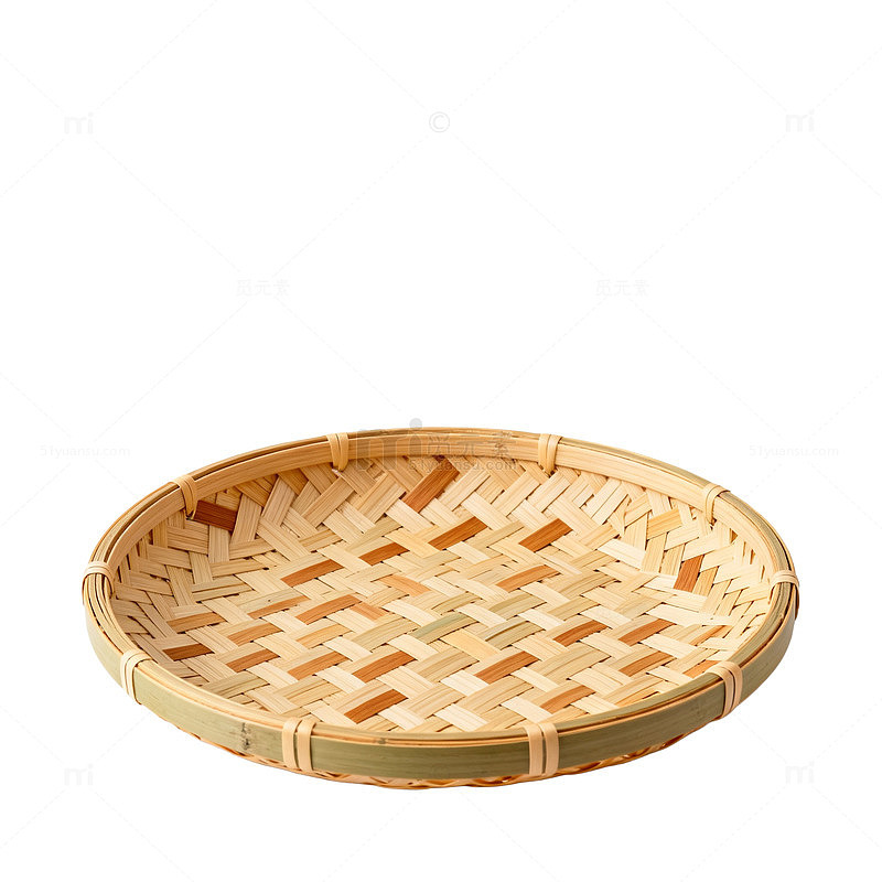 竹编圆形盘子工艺品
